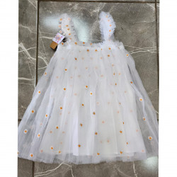 Vestido de tul en capas florales con margaritas