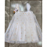 Vestido de tul en capas florales con margaritas