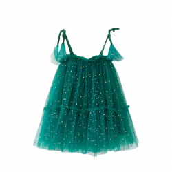 Vestido de verano navidad tul con lentejuelas para niñas