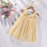 Vestido amarillo con flores bordadas