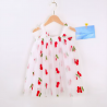 Vestido tul blanco con ceresas bordadas