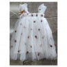 Vestido blanco tul rozas bordadas niña