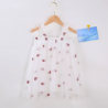 Vestido blanco tul rozas bordadas niña
